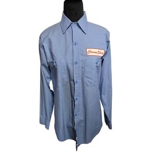 Red Kap ChromeShopMafia Light Blue Long Sleeves Button Down Work Shirt Small